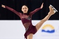 23-24フィギュアスケートグランプリ（GP）シリーズ第2戦、スケートカナダ、女子シングル・ショートプログラム（SP）。演技に臨む金彩然（2023年10月27日撮影）。(c)Geoff Robins / AFP