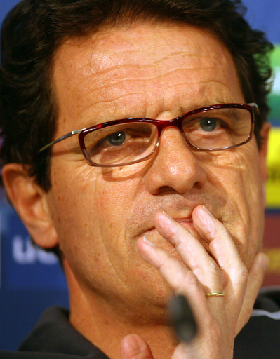 ＜サッカー 欧州チャンピオンズリーグ＞バイエルン戦を控え記者会見に臨むカペッロ監督 - ドイツ