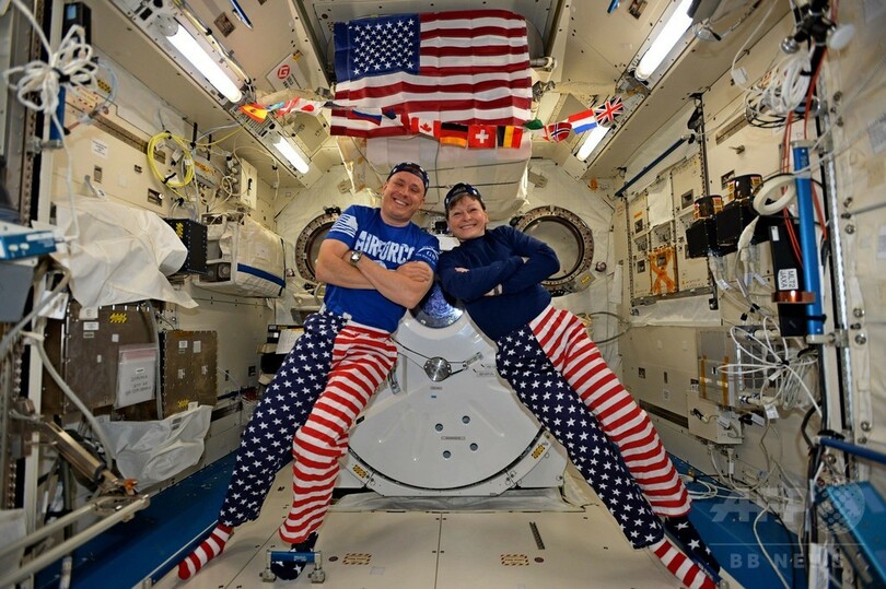 宇宙から「米独立記念日おめでとう」、ISSで7月4日祝う