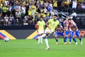 サッカーコパ・アメリカ、グループD、パラグアイ対ブラジル。PKからチーム4点目を決めるブラジルのルーカス・パケタ（2024年6月28日撮影）。(c)Buda Mendes/Getty Images/AFP
