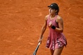 テニス、マドリード・オープン、女子シングルス2回戦。ガッツポーズを見せるアンナ・カリンスカヤ（2023年4月28日撮影）。(c)JAVIER SORIANO / AFP