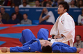 ロンドン五輪は1日、エクセル（ExCeL London）で柔道男子90キロ級準々決勝が行われ、日本の西山将士（Masashi Nishiyama）は韓国の宋大男（Song Dae-Nam、ソン・デナム）に敗れ、準々決勝で敗退した。

韓国の宋大男（下）と対戦する日本の西山将士（2012年8月1日撮影）。(c)AFP/JOHANNES EISELE