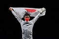 東京五輪、フェンシング男子エペ団体決勝を制し、歓喜する見延和靖選手（2021年7月30日撮影）。(c)Fabrice COFFRINI / AFP