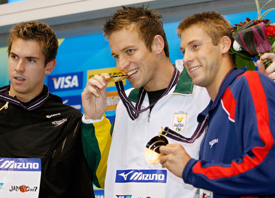 ザンドバーグ 男子50メートル自由形で金メダルを獲得
