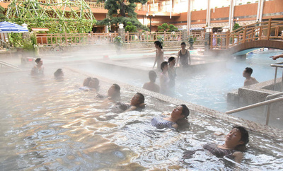 【今日の1枚】のんびりゆったり、北朝鮮の温泉レジャー施設