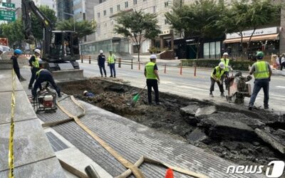 ソウルのど真ん中で“土地”が消えた…8時間後に通行再開