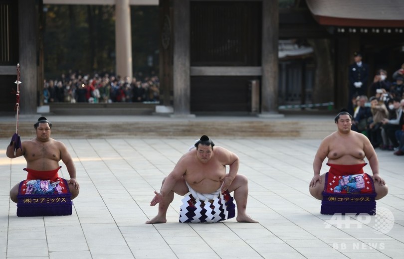 3横綱が明治神宮で新春恒例の奉納土俵入り 写真14枚 国際ニュース Afpbb News