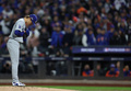 24MLB、ナ・リーグ優勝決定シリーズ（7回戦制）、ニューヨーク・メッツ対ロサンゼルス・ドジャース。先発登板するロサンゼルス・ドジャースの山本由伸（2024年10月17日撮影）。(c)Sarah Stier/Getty Images/AFP