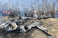 インド北部ジャム・カシミール州バッジャンに墜落したインド空軍機の残骸（2019年2月27日撮影）。(c)Tauseef MUSTAFA / AFP