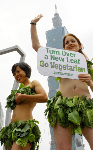 動物愛護団体PETA、台北で菜食を訴える