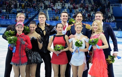フィギュア団体戦でロシアが今大会初の金メダル獲得、ソチ五輪