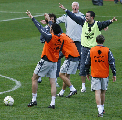 ＜サッカー 欧州選手権2008・予選＞アイルランド代表 キプロス戦に向け最終調整