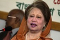 バングラデシュ首都ダッカで記者会見を行う元首相で野党党首のカレダ・ジア被告（2018年2月7日撮影）。(c)AFP PHOTO / Munir UZ ZAMAN