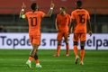 サッカー国際親善試合、オランダ対スコットランド。得点を決めて喜ぶオランダのメンフィス・デパイ（2021年6月2日撮影）。(c)PATRICIA DE MELO MOREIRA / AFP