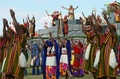 ペルー南東部のクスコで再現された「インティ・ライミ」の儀式（2017年6月24日撮影）。(c)AFP/CRIS BOURONCLE