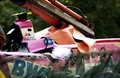 F2第9戦ベルギーで大クラッシュに遭ったアントワーヌ・ユベール選手のマシンの残骸（2019年8月31日撮影）。(c)Remko de Waal / ANP / AFP
