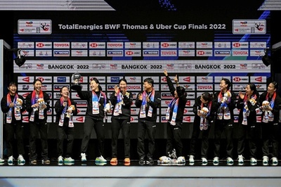 韓国がユーバー杯制覇 王者中国に競り勝ち12年ぶりV