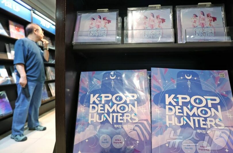 ソウル・教保文庫光化門店に展示されたKPOPガールズ! デーモン・ハンターズのアルバム(c)news1