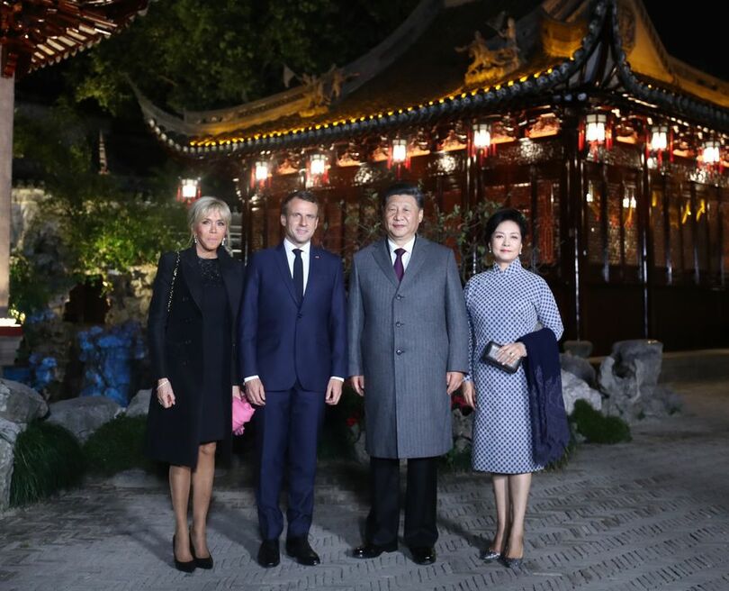 習近平主席と彭麗媛夫人、上海でマクロン仏大統領夫妻と会見 写真3枚 国際ニュース：afpbb News