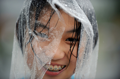 雨にも負けず風にも負けず…五輪を観戦