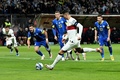 サッカー欧州選手権予選、グループJ、ボスニア・ヘルツェゴビナ対ポルトガル。PKから得点を決めるポルトガルのクリスティアーノ・ロナウド（2023年10月16日撮影）。(c)Elvis BARUKCIC / AFP