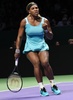 女子テニス、WTAツアー選手権（BNP Paribas WTA Championships - Singapore 2014）4日目。ポイント獲得を喜ぶセレーナ・ウィリアムス（Serena Williams、2014年10月23日撮影）。(c)AFP/ROSLAN RAHMAN