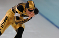 2010年%%バンクーバー冬季五輪%%スピードスケート男子5000メートル。6分43秒82で27位に終わった日本の出島茂幸（%%Shigeyuki Dejima%%）。（2010年2月13日撮影）(c)AFP/SAEED KHAN