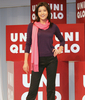 東京・表参道ヒルズで開かれたユニクロ（UNIQLO）の新商品「スリムボトムス」記者発表会に登場した女優の藤原紀香（2008年8月27日撮影）。(c)MODE PRESS