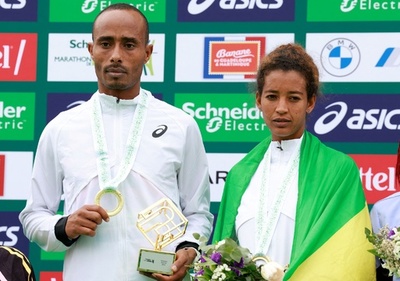 男女エチオピア勢が優勝 パリ・マラソン