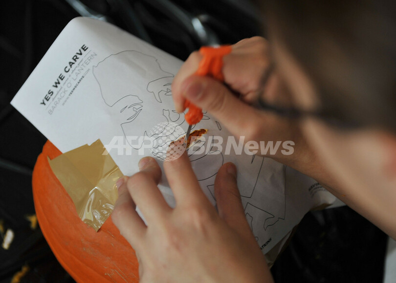 ＜08米大統領選挙＞ハロウィーン用にオバマ氏カボチャが登場