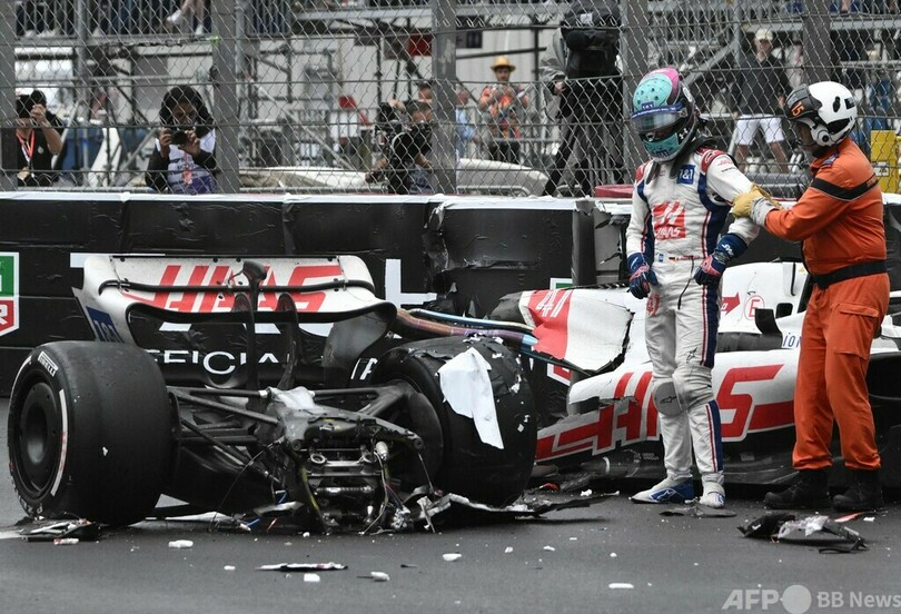 ミックが大クラッシュ、マシンは真っ二つに モナコGP