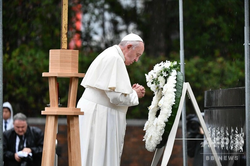 フランシスコ教皇、長崎でスピーチ 核兵器使用と武器取引を批判