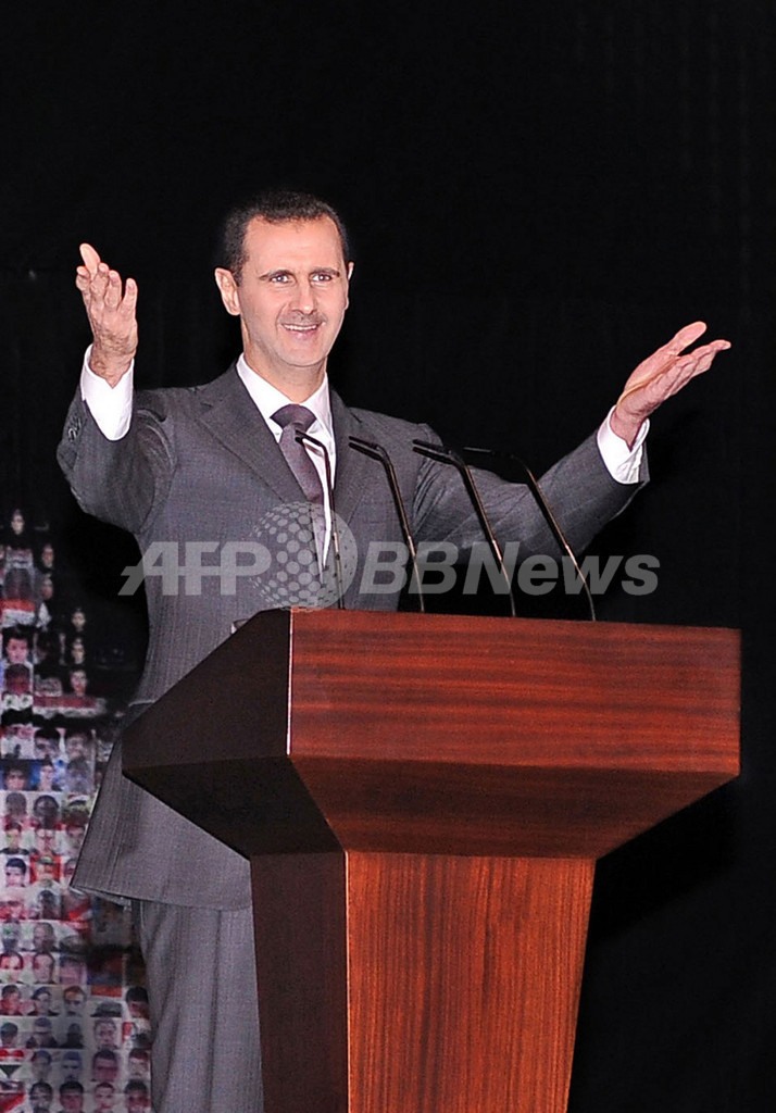 シリア大統領、停戦に向けた行程表を提示 外国の介入を拒否