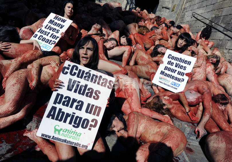 「コートのためにいくつの命を」、スペインで毛皮反対運動