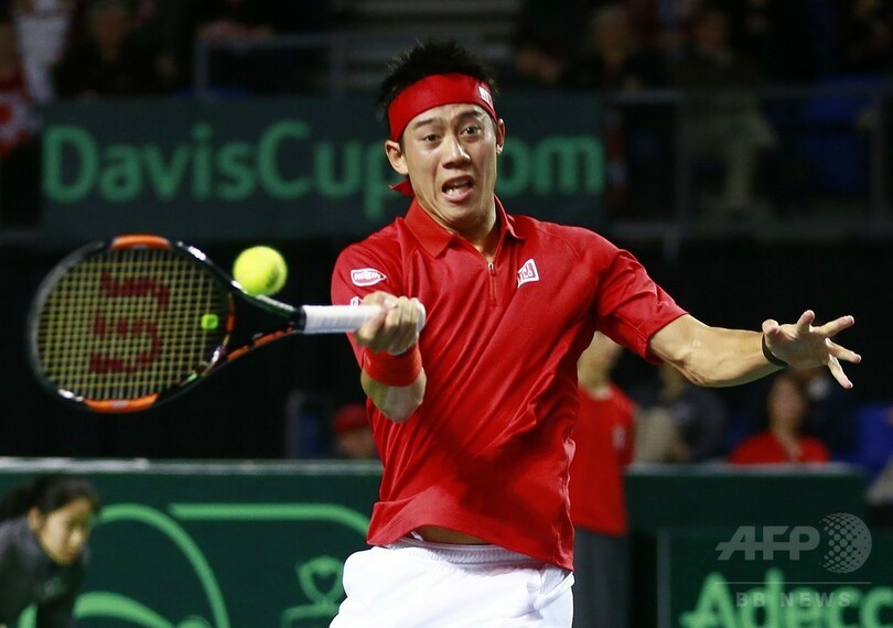 錦織がラオニッチ下す、2勝2敗のタイに デビス杯