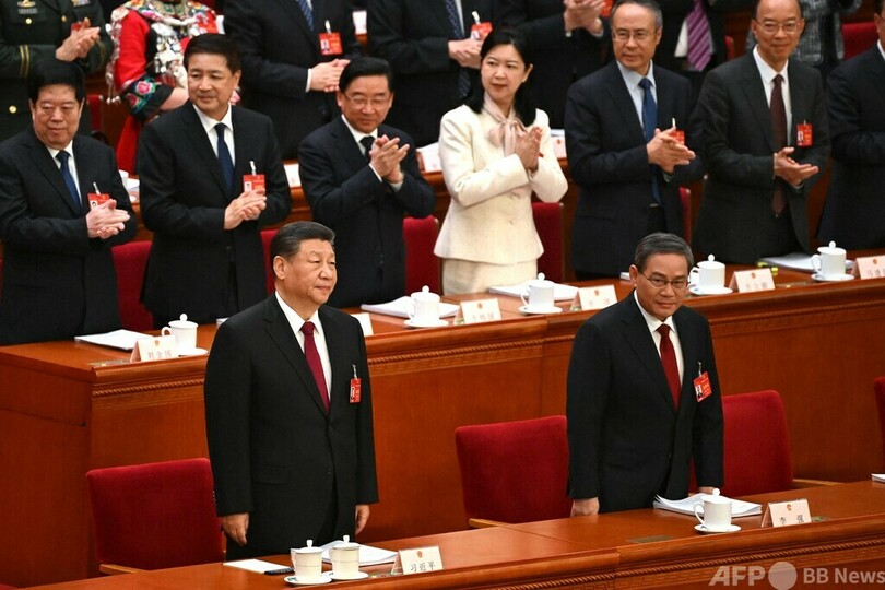 今年の成長目標、「5％程度」に据え置き 国防予算7％増 中国全人代開幕