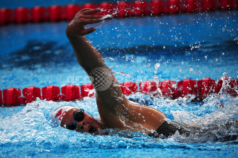 フリース 女子800メートル自由形で優勝、世界水泳