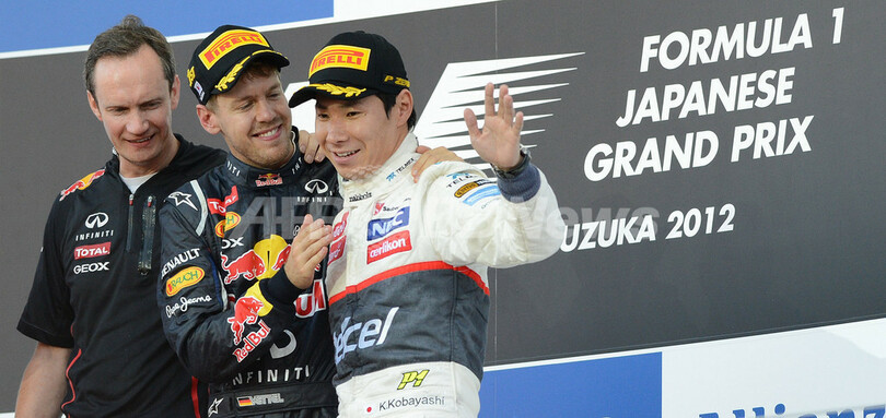 ベッテルが連勝、可夢偉が初の表彰台 日本GP