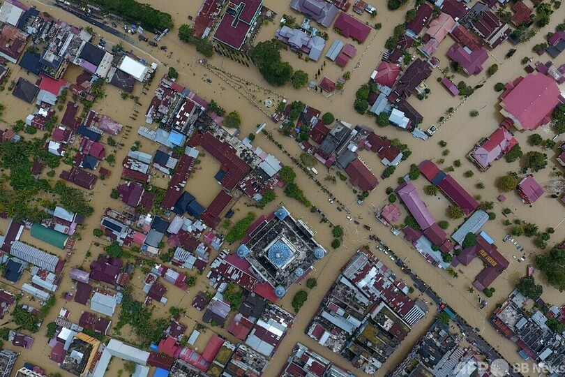 インドネシア・北アチェで洪水