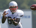 練習に臨むWRランディ・モス（%%Randy Moss%%）。(c)AFP/Getty Images Jim Rogash