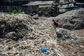 インドネシア・バングンで、ごみを選別する住民（2019年7月22日撮影）。(c)Juni Kriswanto / AFP