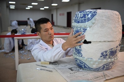 北京・円明園で出土品の修復プロジェクト始まる