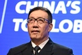 シンガポールで開催中のアジア安全保障会議で演説する中国の董軍国防相（2024年6月2日撮影）。(c)Nhac NGUYEN / AFP