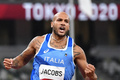 東京五輪、陸上男子100メートル決勝。優勝を喜ぶイタリアのラモントマルチェル・ヤコブス（2021年8月1日撮影）。(c)Jewel SAMAD / AFP