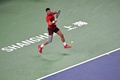 男子テニス、上海マスターズ、シングルス準々決勝。リターンを打つノバク・ジョコビッチ（2024年10月11日撮影）。(c)Hector RETAMAL/ AFP