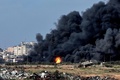 煙が立ちこめるパレスチナ自治区ガザ地区（2024年1月31日撮影）。(c)JACK GUEZ / AFP
