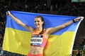 陸上、ダイヤモンドリーグ最終戦ブリュッセル大会、女子走り高跳び。勝利を喜ぶヤロスラワ・マフチク（2024年9月13日撮影）。(c)NICOLAS TUCAT/ AFP