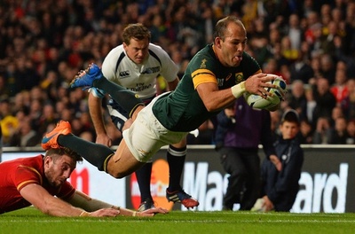 南アフリカがデュプレアの逆転トライで4強入り、ラグビーW杯 