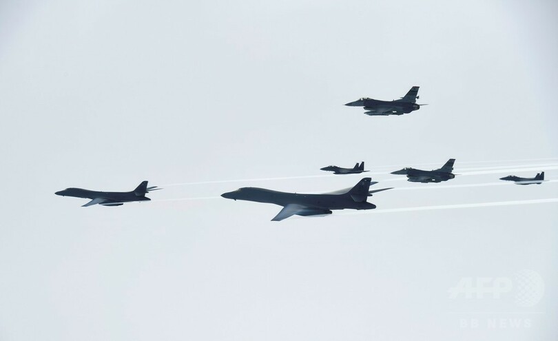 米戦略爆撃機、韓国で実弾演習 北朝鮮をけん制