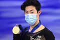 フィギュアスケート世界選手権、男子シングル・フリースケーティング（FS）。優勝したネイサン・チェン（2021年3月27日撮影）。(c)Jonathan NACKSTRAND / AFP